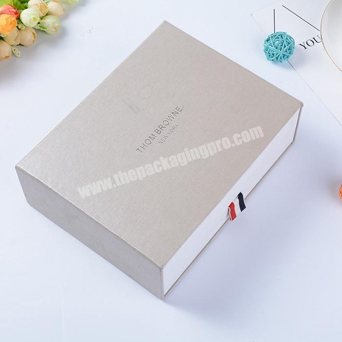 2mm Rigid Cardboard Cosmetics Drawer Box Custom Fancy Texture Paper Sliding Gift Box for Jewelry Packaging
