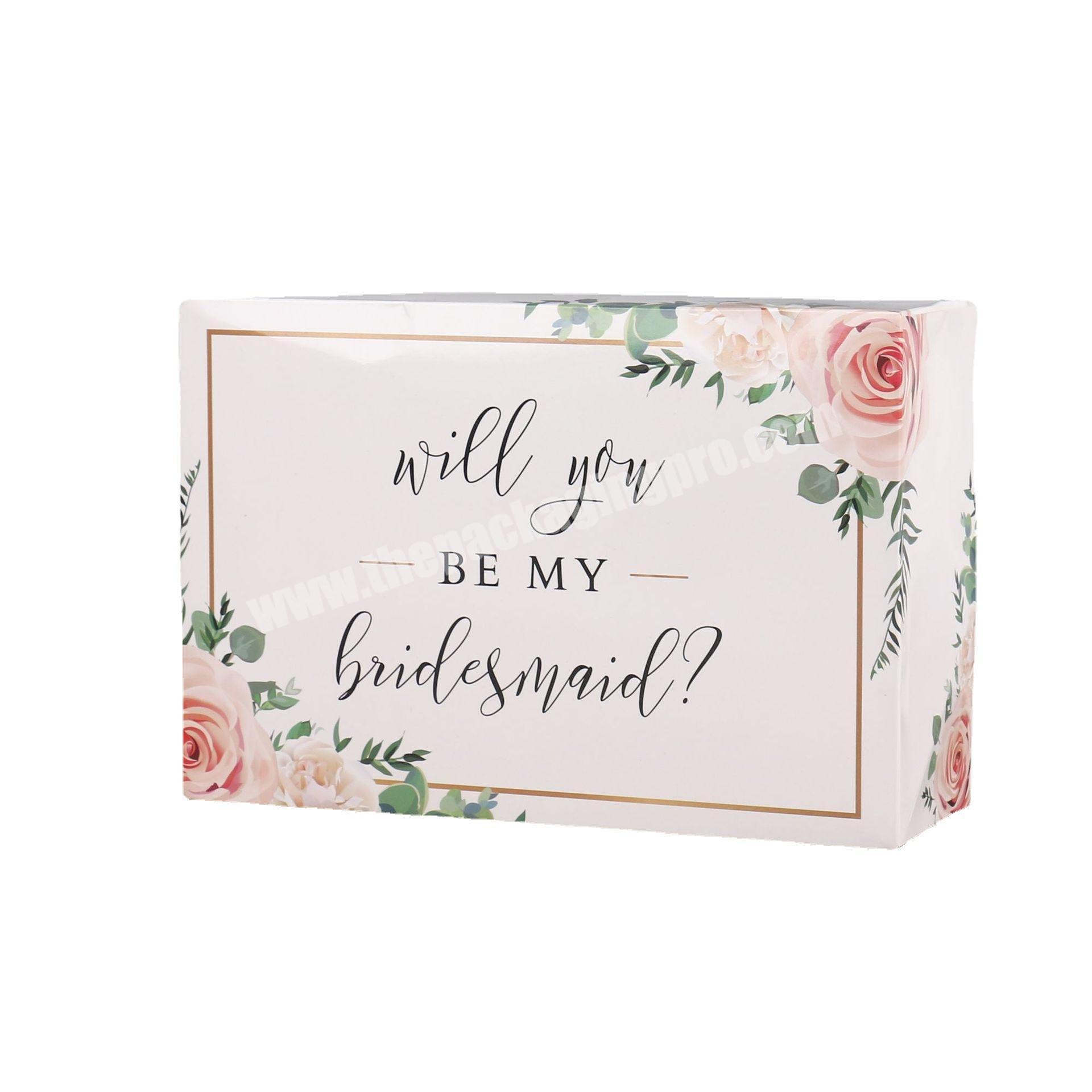 Amazon Hot Sale Will You Be My Bridesmaid Proposal Gift Box With Logo Rose Gold