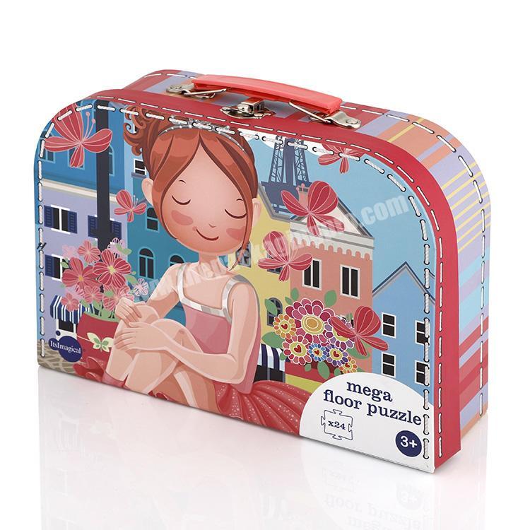 Beautiful Mini Cardboard Suitcase For Kids Toys Puzzle Packaging