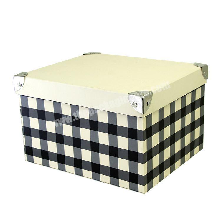 Beautiful clothes shoes hat large capacity black and white mesh cardboard paper storage box