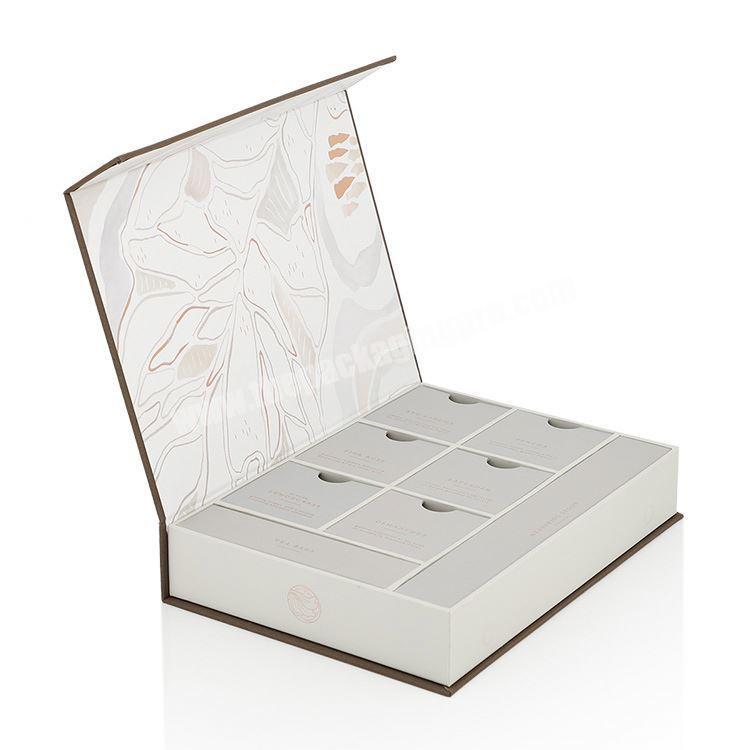 Black Custom Rigid Cardboard Magnet Closure Jewelry Packaging Book Shaped Magnetic Flap Gift Box