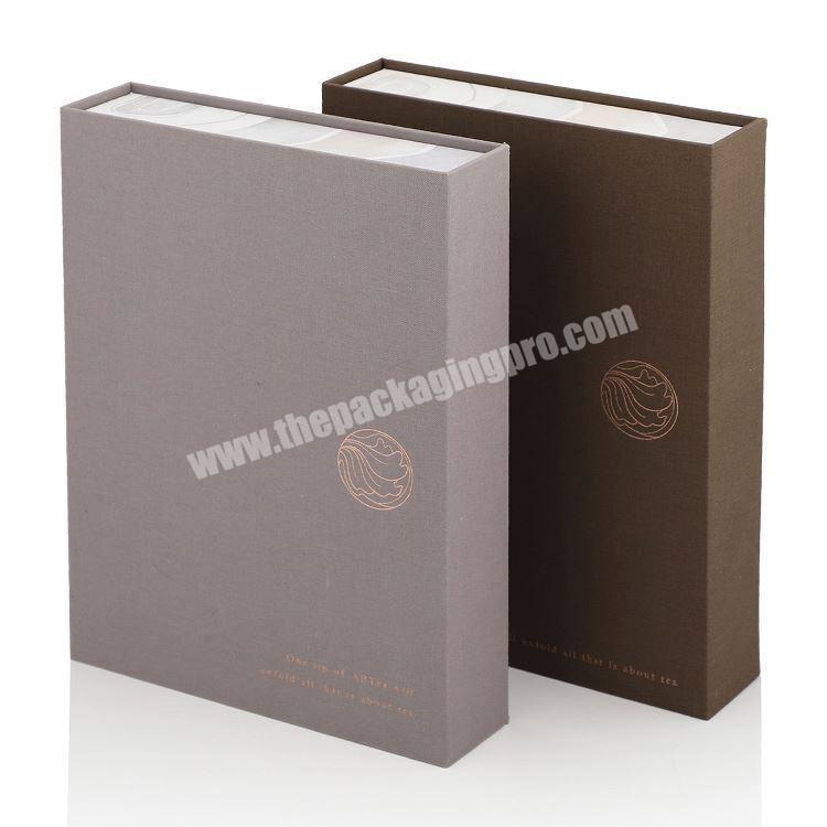Black Custom Rigid Cardboard Magnet Closure Jewelry Packaging Book Shaped Magnetic Flap Gift Box