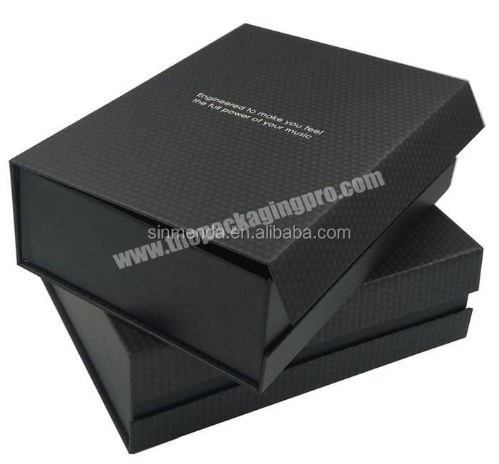 Black Plain Textured Paper Packaging Luxury Gift Boxes Flip Top Shoe Cardboard Box Magnetic Closure box