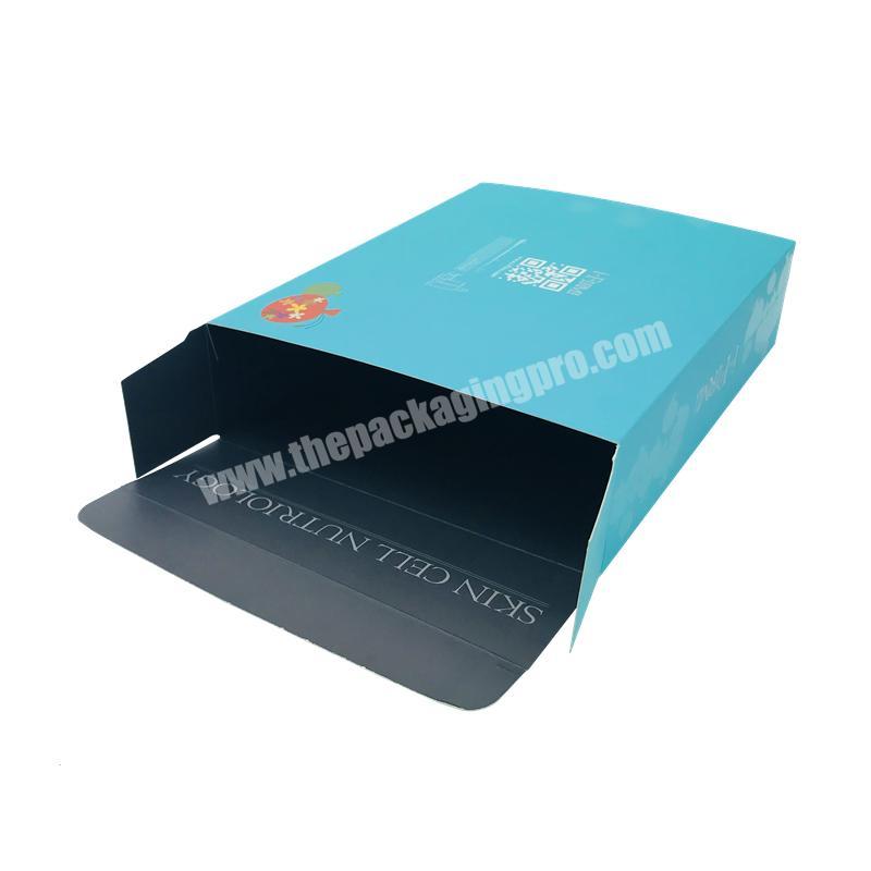 Blue And Grey Coated Paper 4 color Perfume Packaging Cosmetic Gift Box