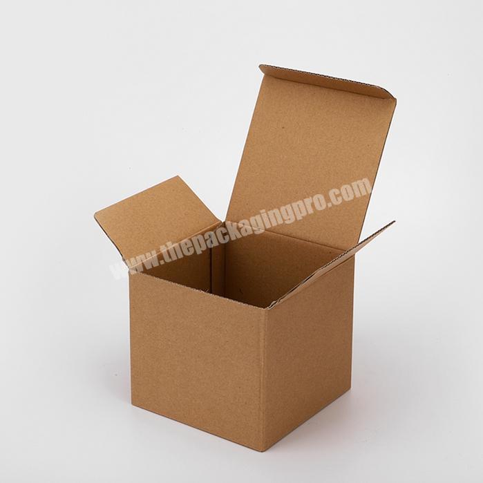 Branded Brown Kraft Cardboard Packaging Small Square Shipping Mailer Boxes Corrugated Cardboard Coffee Mug Packaging