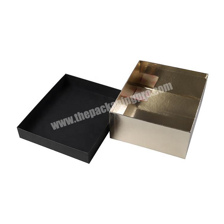 Cardboard Cosmetic Gift Packaging Boxes Glossy Golden Paper Inside Box Gift Box Packaging