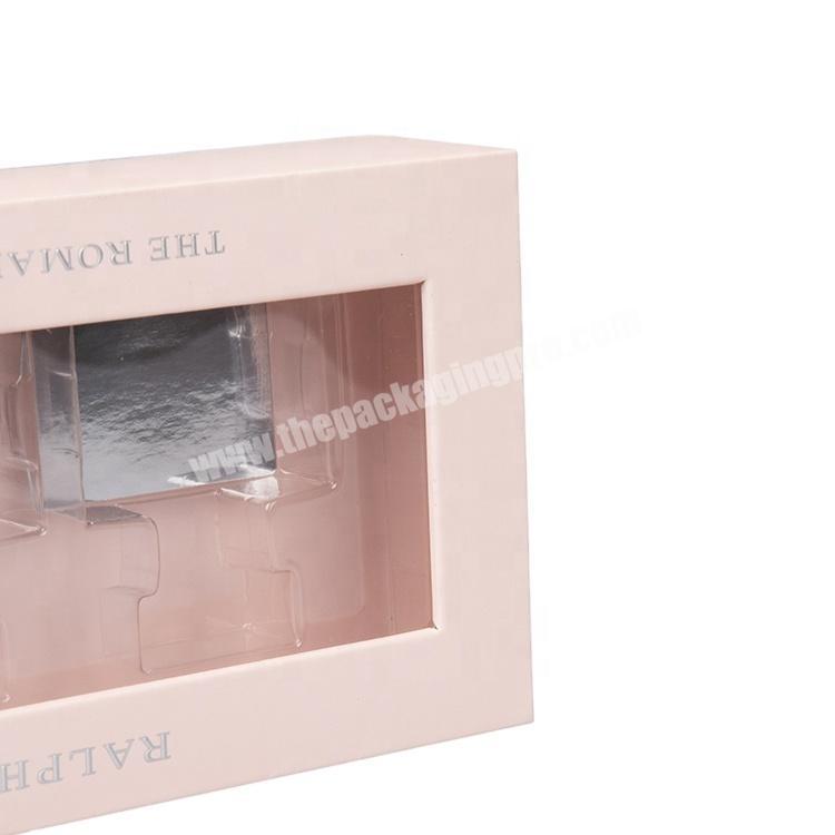 Cardboard Fancy Front Clear Window Paper Box ,perfume Packaging Boxes With Blister Inner Tray factory