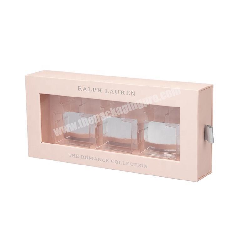 personalize Cardboard Fancy Front Clear Window Paper Box ,perfume Packaging Boxes With Blister Inner Tray