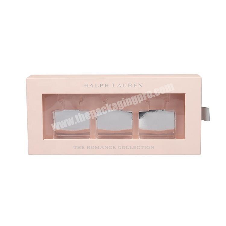 Cardboard Fancy Front Clear Window Paper Box ,perfume Packaging Boxes With Blister Inner Tray wholesaler