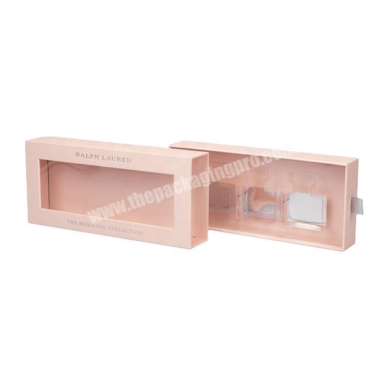 Cardboard Fancy Front Clear Window Paper Box ,perfume Packaging Boxes With Blister Inner Tray