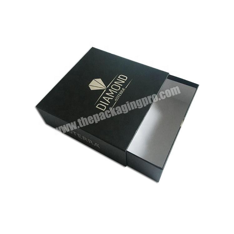 Cardboard Luxury Sliding Black Custom Paper Drawer Gift Box Packaging