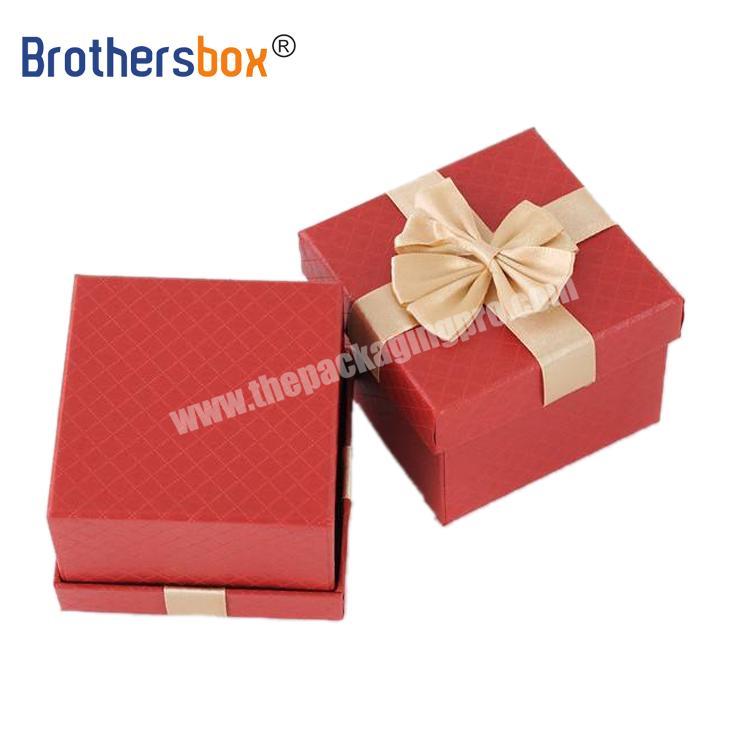 Cheap custom logo small luxury single watch gift packaging display box with ribbon
