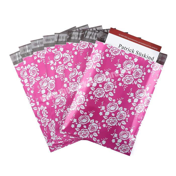 Cheap new fashion design printed rose pink envelope mailing bag