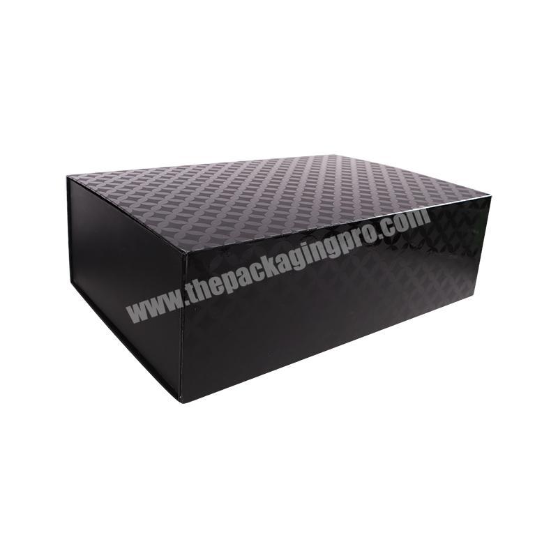 Collapsible Small Cloth Customised A4 Black Custom Envelope Foldable Magnetic Gift Paper Box With Extra Flap