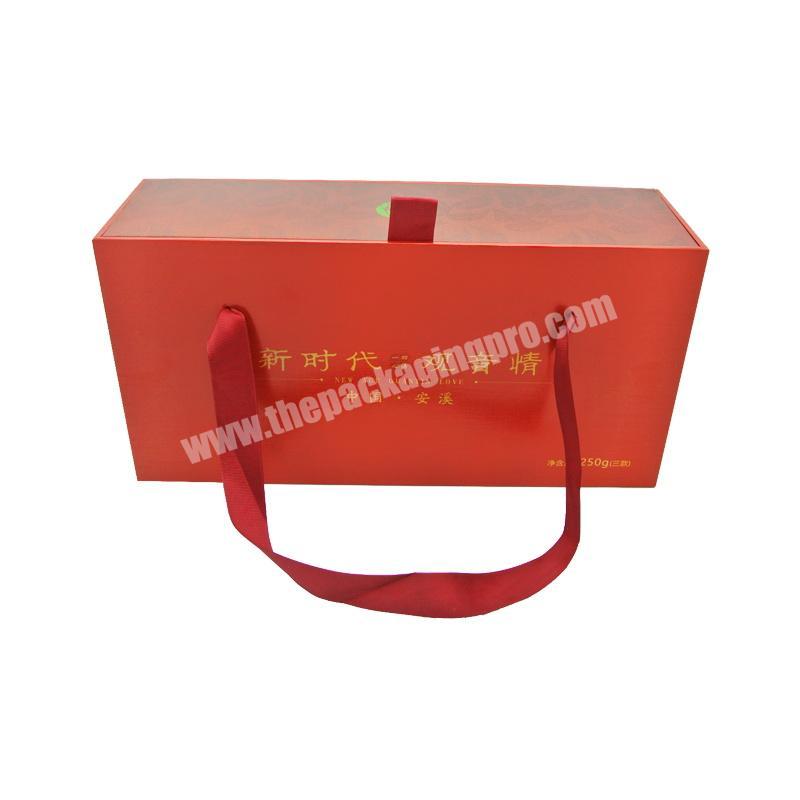 Creative Flat Tobacco Tie Wine Liquor Champagne Flute Gift Paper Box With Ribbon