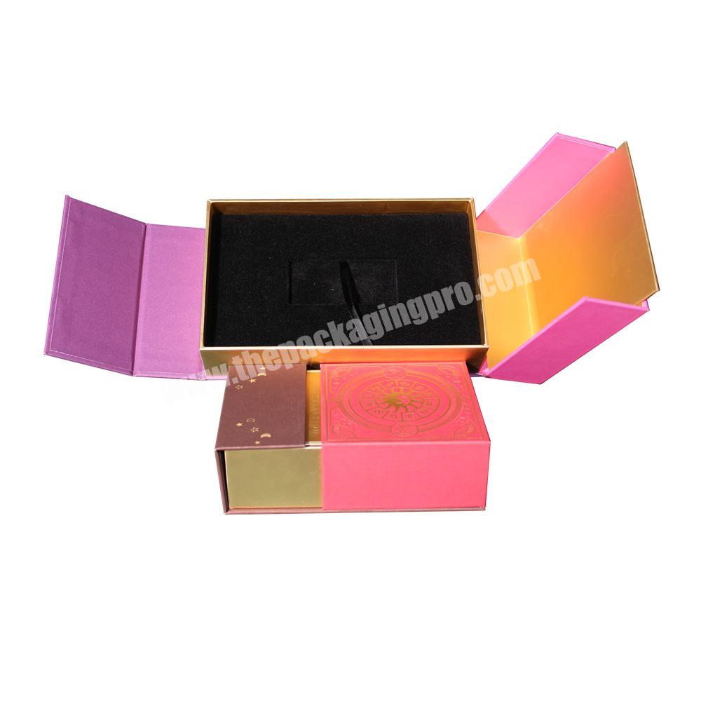 Creative Sliding Design Packaging Luxury Custom Rigid Cardboard Wallet Gift Belt Packaging Box Ribbon Decorated
