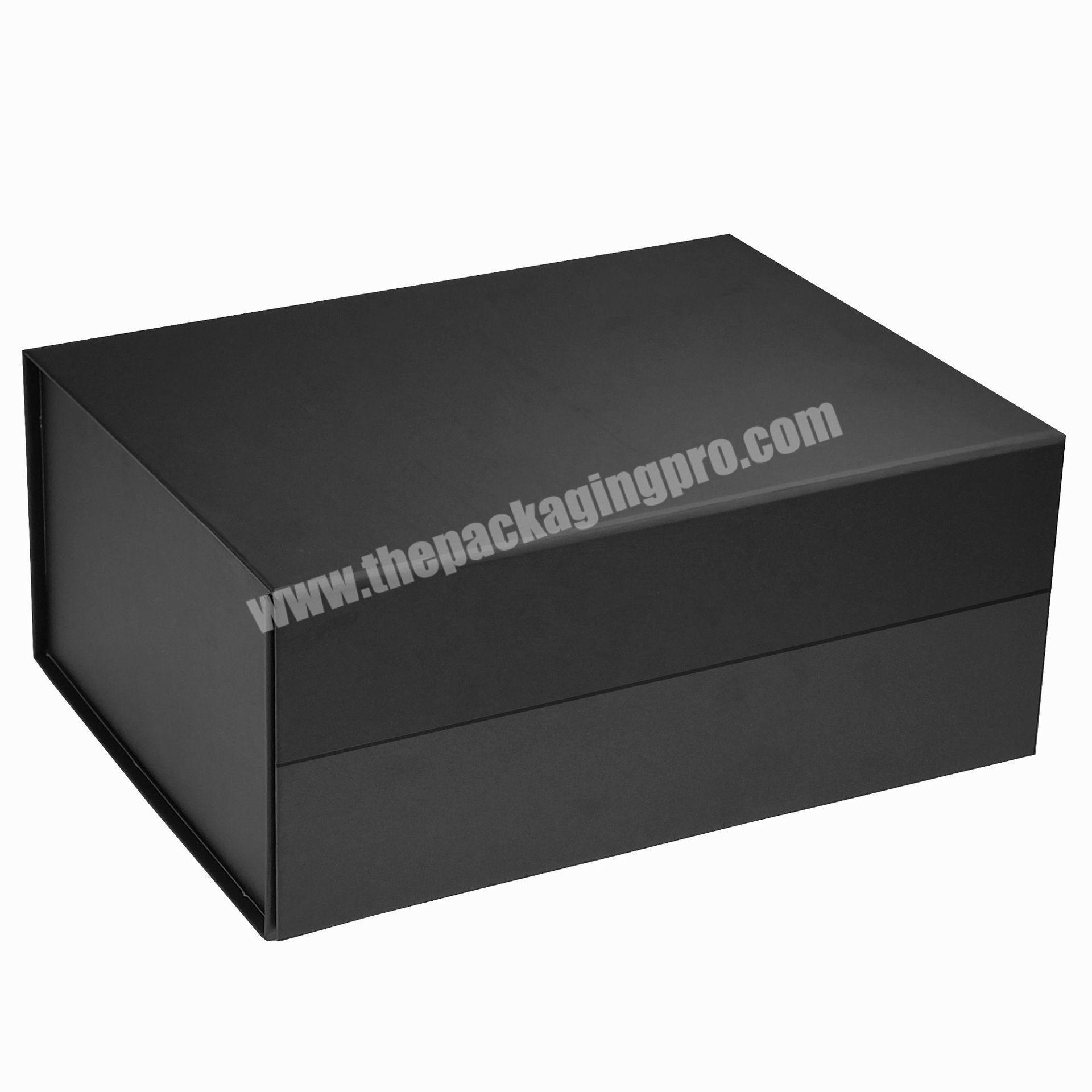 Custom A3 Luxury Large Black Cardboard Paper Garment Clothing Gift Packaging Box with Magnetic Lid