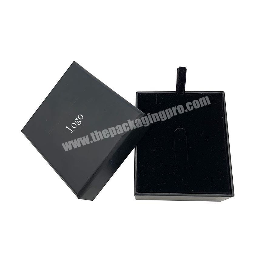 Custom Black Cardboard Earring Jewelry Box With Lid