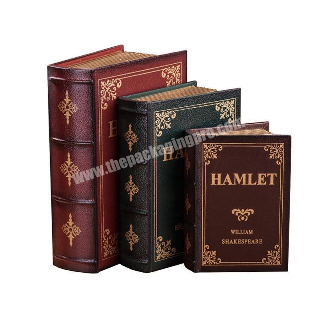 Custom Black Packaging Cajas Libros Magnetic Storage Luxury Fake Book Shaped Gift Box