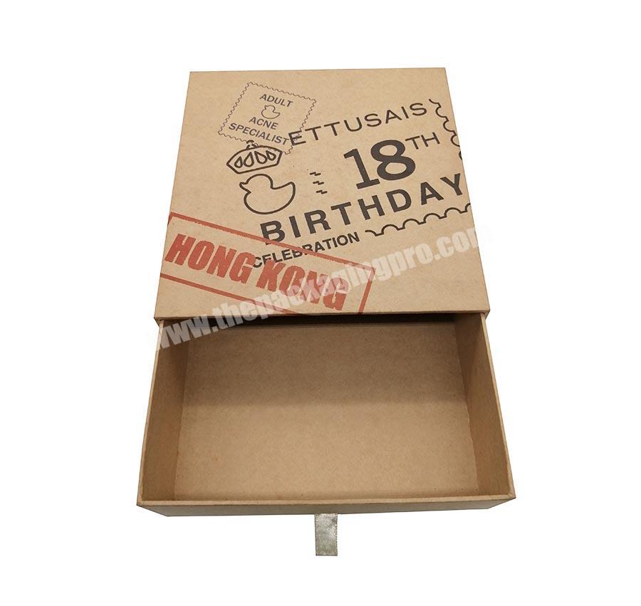 Custom Brown Cardboard  Drawer Gift Box