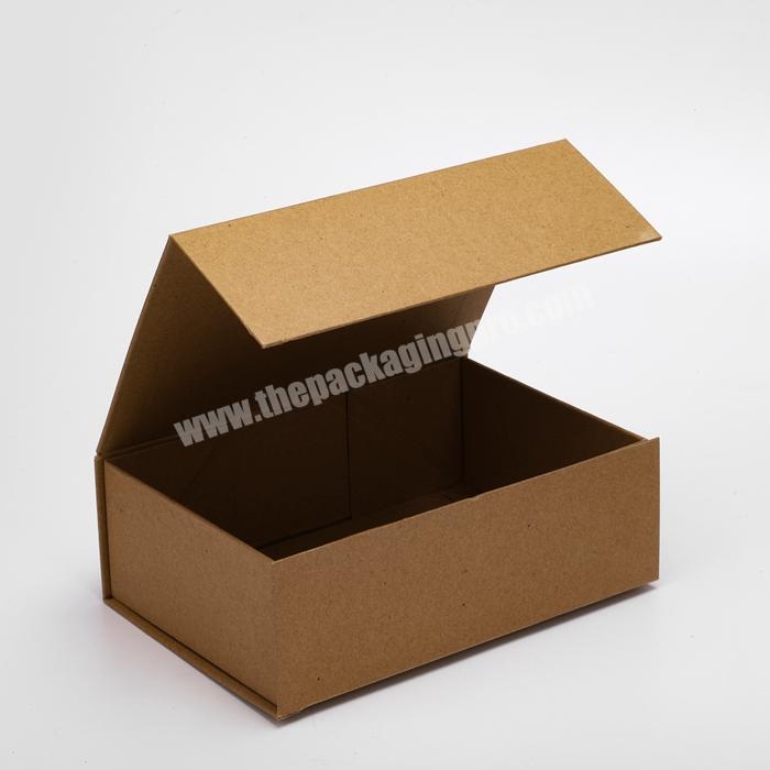 Custom Brown Kraft Paper Cardboard Rigid Box Silver Foil Hot Stamped Magnetic Closure Luxury Gift Box
