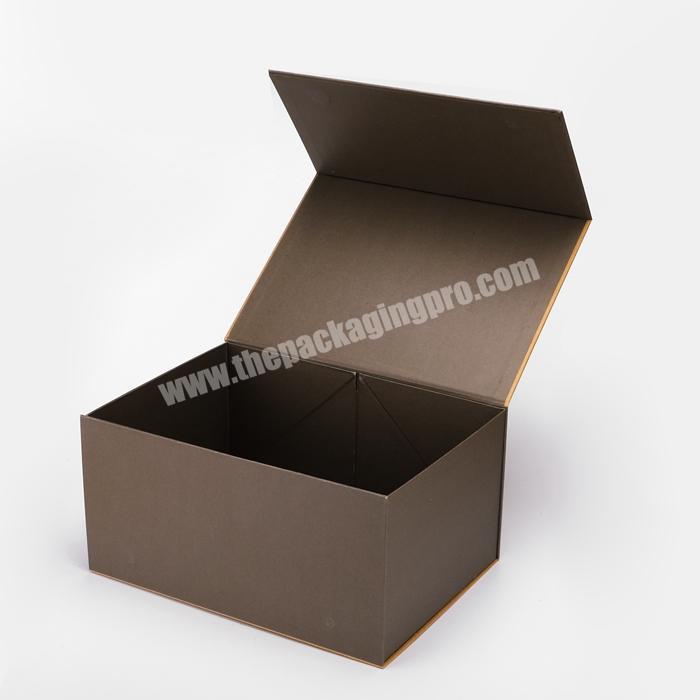 personalize Custom Brown Kraft Paper Cardboard Rigid Box Silver Foil Hot Stamped Magnetic Closure Luxury Gift Box