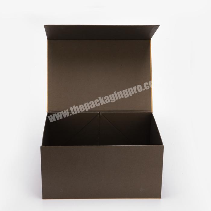 Custom Brown Kraft Paper Cardboard Rigid Box Silver Foil Hot Stamped Magnetic Closure Luxury Gift Box wholesaler