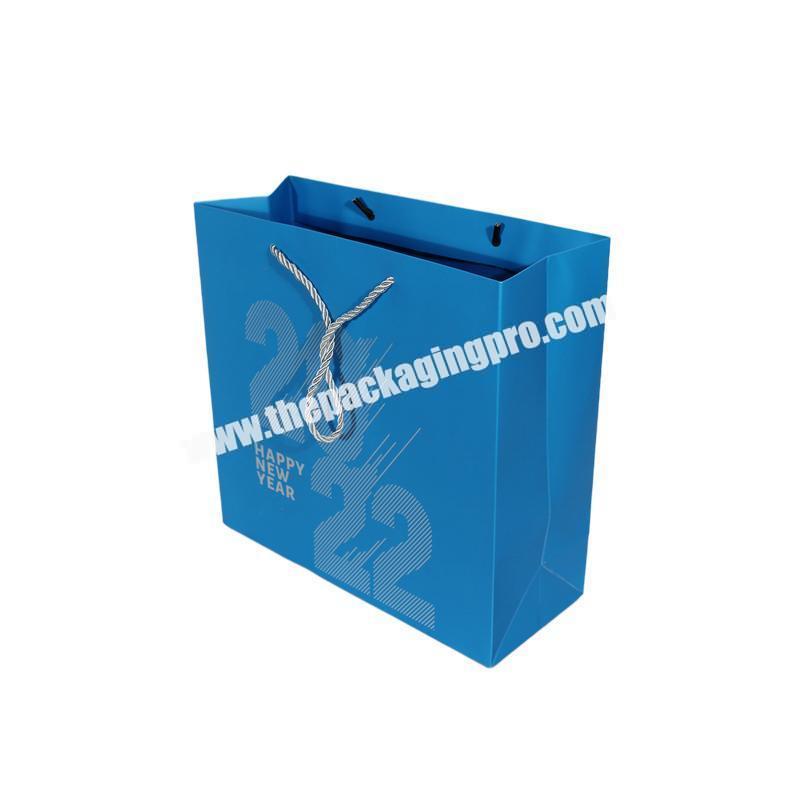 Custom Printed Luxury Recylcable Folded Gold Foil Shopping Paper Gift Bags with Your Own Logo factory