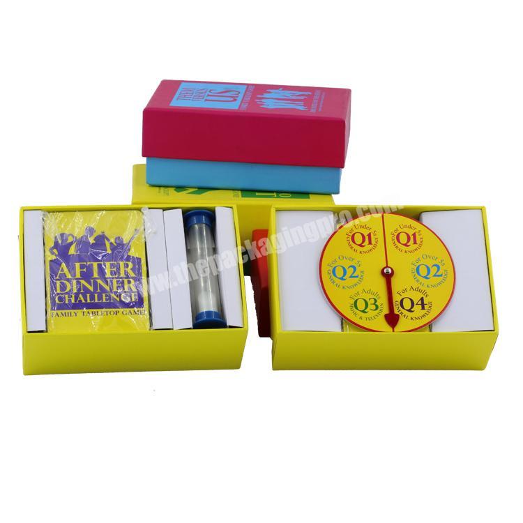 Custom Design Kids Educational Game Paper Set Printed Children Adults Table Card Game with Box
