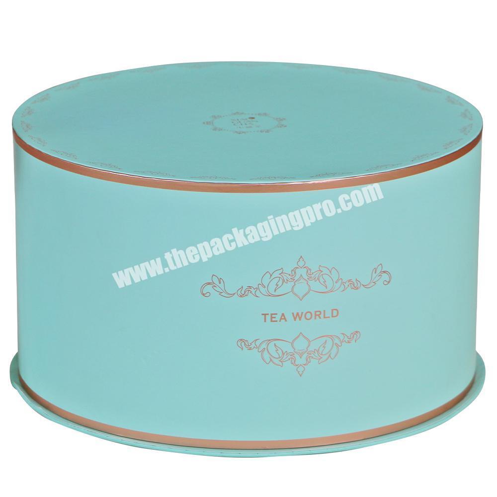 Custom Design Luxury Round Shaped Tea and Tea Cup Double Layer Lid and Base Gift Box Set Manufacturer factory