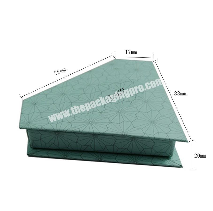 Custom Green Diamond-shape Paper Board Eyelash Box Packaging