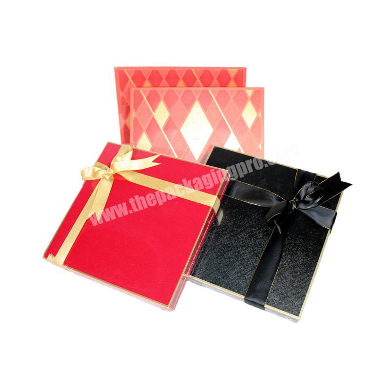 Custom Design Paper Chocolate Gift Box Packaging with Ribbon for Valentine's