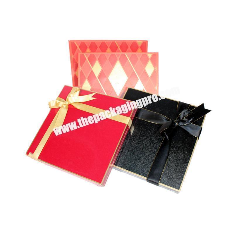 Professional Manufacturer Custom Printed Chinese New Year Ribbon Gift Box for Nuts Chocolate factory