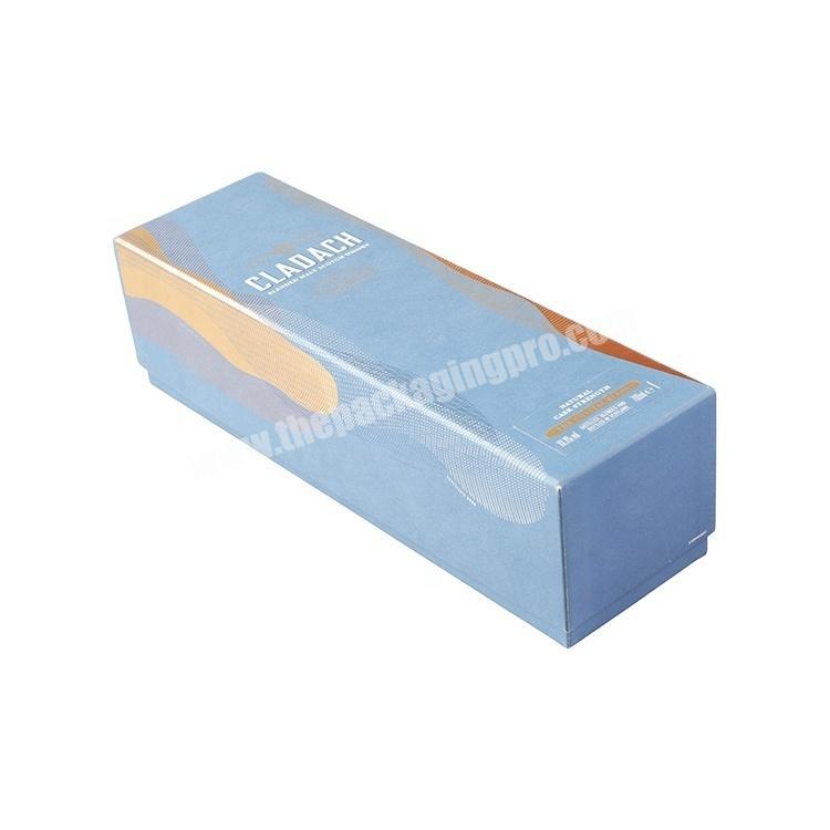 Custom Light Blue Matt Lamination Base And Lid Box Cosmetic Packaging Cardboard Gift Box With Velvet Paper Tray