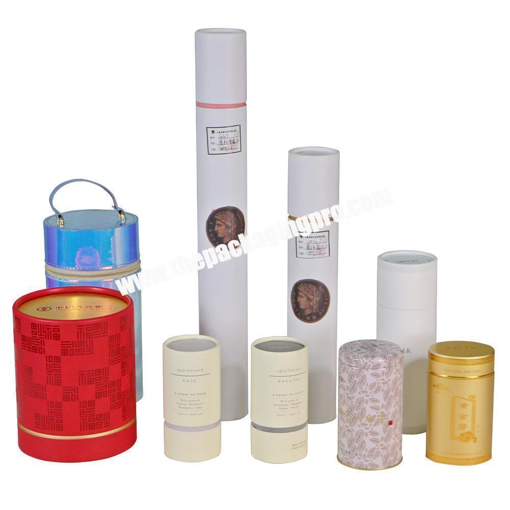 Packaging Paper Gift Carton Tube Cardboard Kraft Rigid Perfume Template Cylinder Round Box