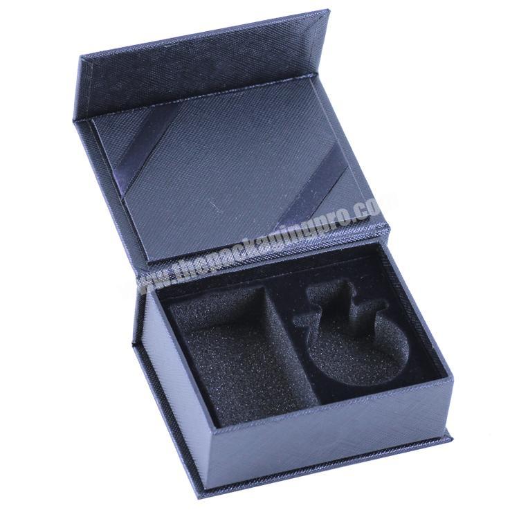 Custom Logo Black Cosmetics Perfume gift box foam insert Rigid Paper Cardboard Flap Lid Magnet Gift Box
