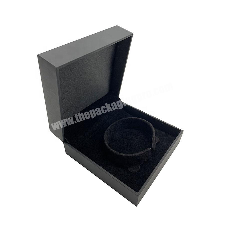 Custom Logo Black Paper Velvet Package Box For jewelry Small Packaging Box Jewelry Custom Packaging Jewelry Box For Bracelet