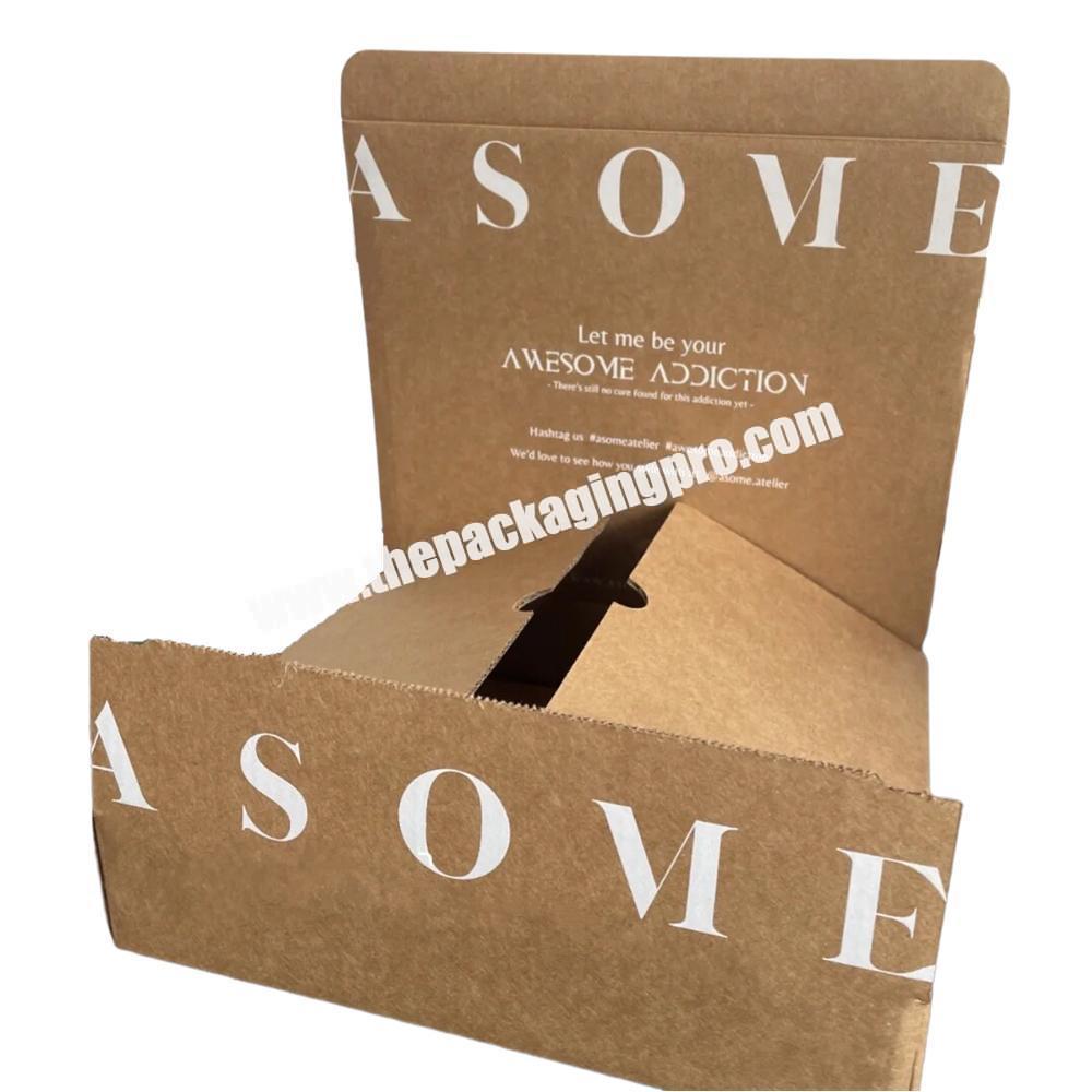 Private Label Eco Friendly Clothes Delivery Box Biodegradable Kraft Mailer Shipping Box for Clothes