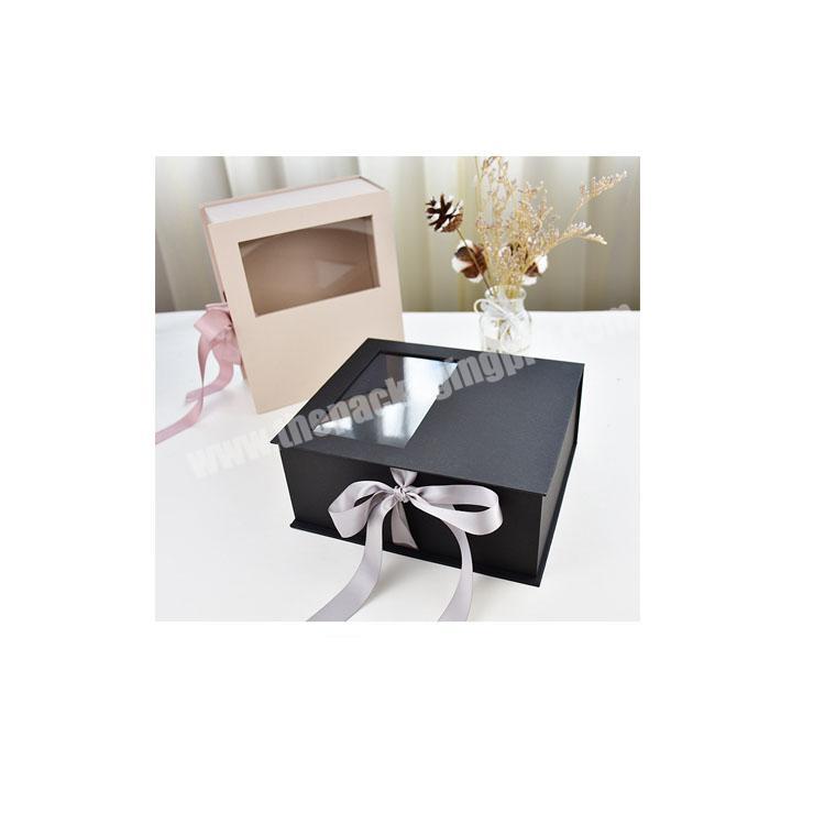 Custom Logo Fresh Rose Flower Gift Packaging Box with Ribbon PVC Window wholesaler
