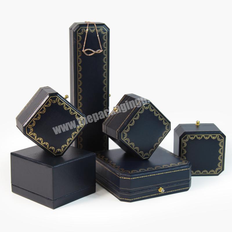 Custom Logo Gold Foil Luxury Rectangle Gift Packaging Paper Bracelet Ring Necklace Packaging Box