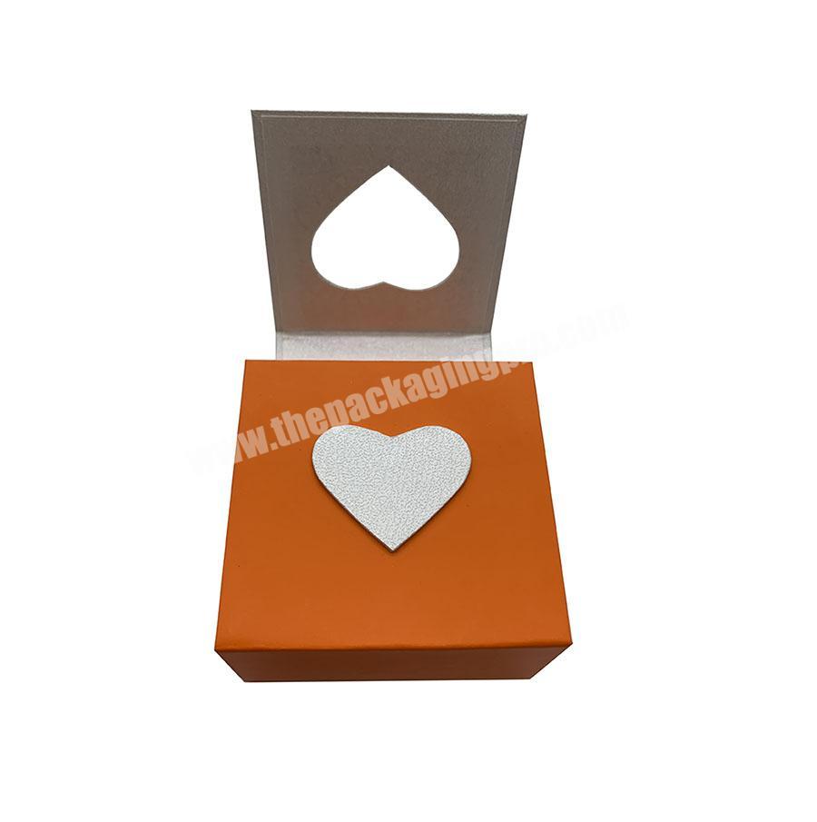 Custom Logo Heart-Shaped Cardboard Wedding Rings Box