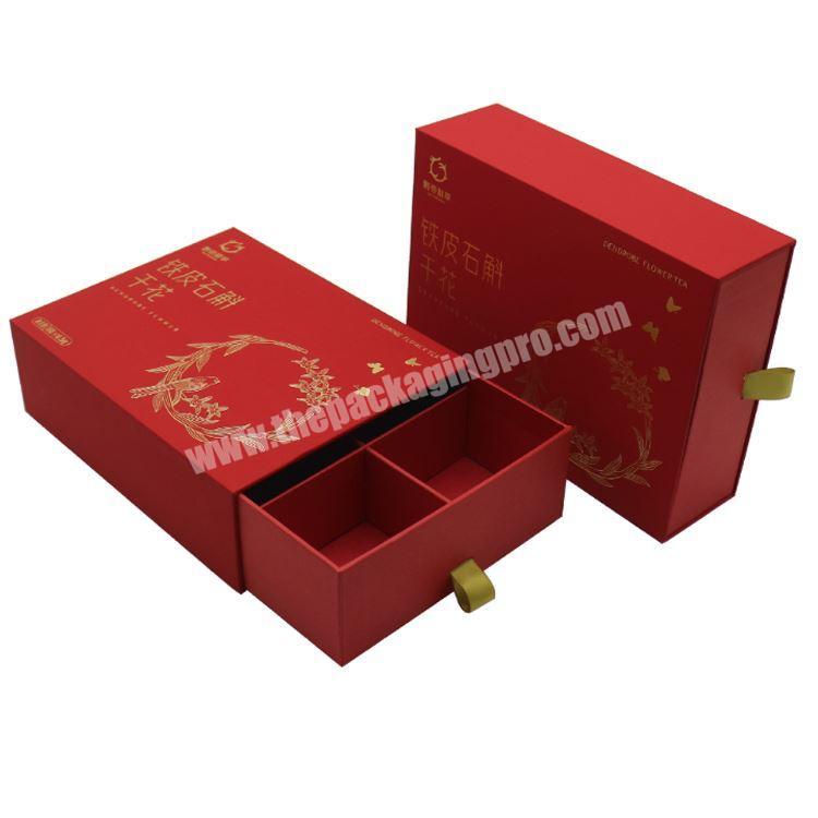 Custom Logo Luxury Sliding Cover Rigid Cardboard Paper Chocolate Packaging Gift Drawer Box With Ribbon