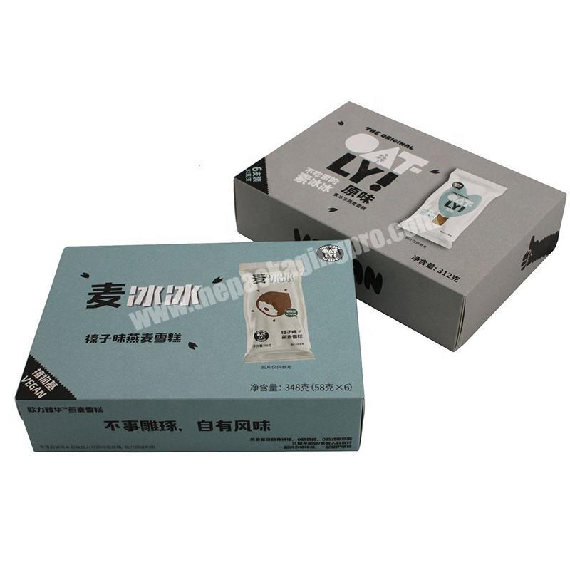 Custom Logo Printed Customized Boxes Cardboard Popsicle Ice Cream Biscuit Packing Box