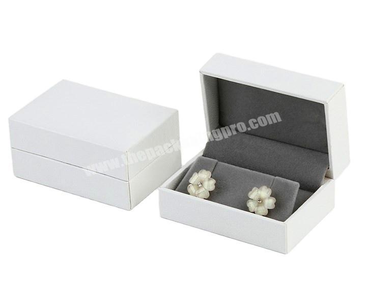 Custom Logo Printed Fabulous Leather Paper Jewelry Earring Box White Jewelry Box Packaging