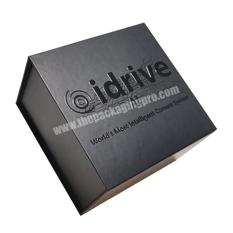 Custom Logo Printed Fake Book Box with Magnetic Flap Fancy  Black Packaging Gift Boxes with Magnetic Lid