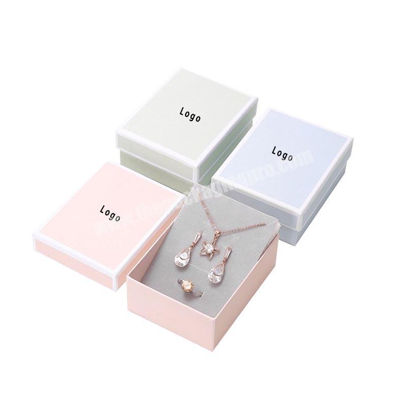 Custom Logo Printed Pink Jewelry Boxes Packaging Earring Pendant Ring Jewelry Box