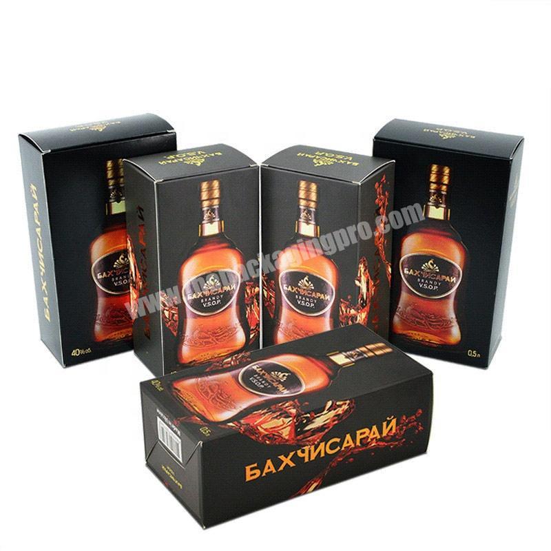 Custom Logo Printing Liquor Bottle Glass Red Wine Champagne Boxes Whisky Packaging Box