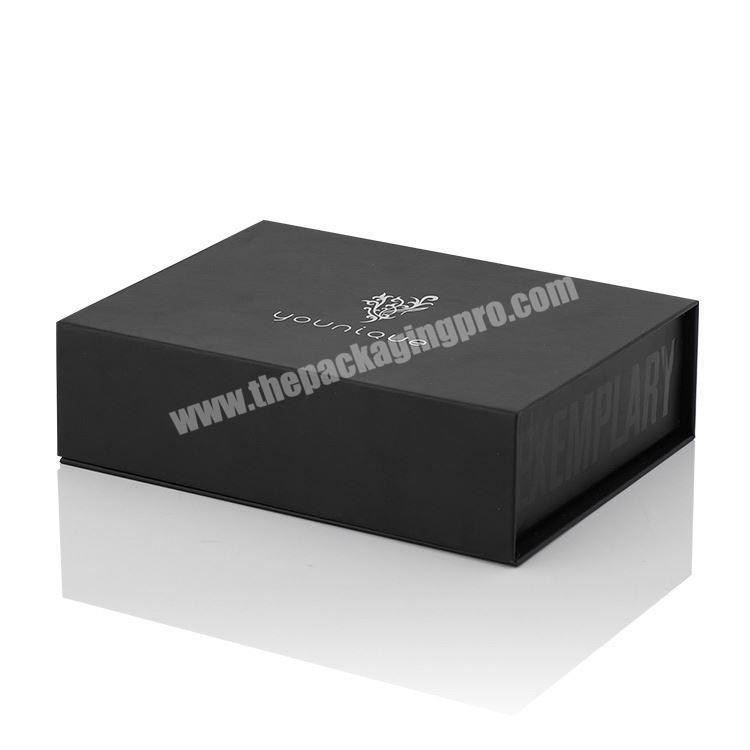 Custom Logo Recycled Bespoke Rigid Paper Luxury Gift Black Packaging Magnetic Closure Boxes