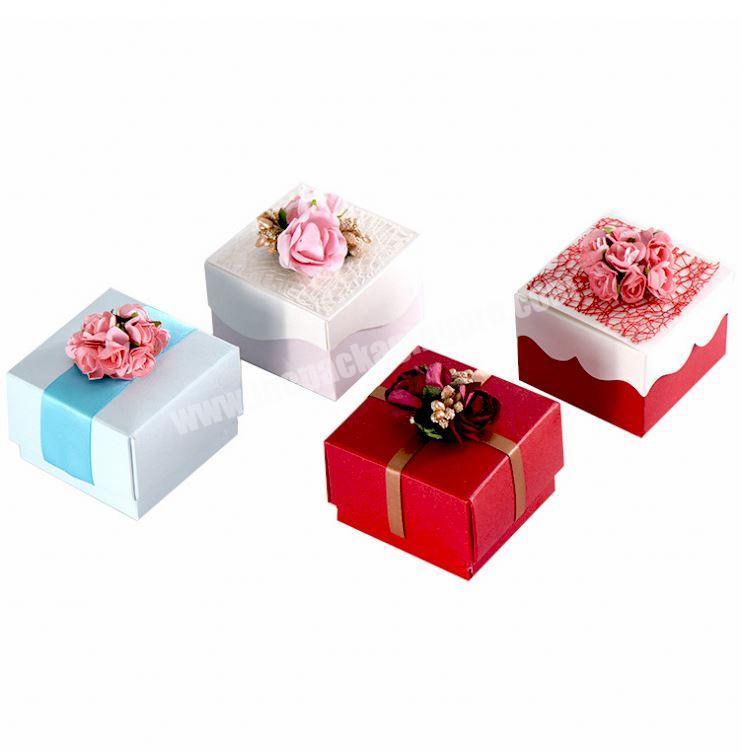 Custom Luxury Paper Packaging Sweet Candy Favor Gift Wedding Box with earring gift storage box
