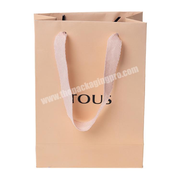 Custom Luxury Wedding Favor Dress Packaging Paper Bag With Ribbon